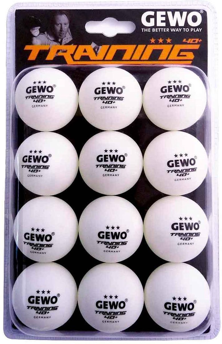 Gewo Tafeltennisballen Training box van 12 - 3* - Wit - Ping Pong Ballen
