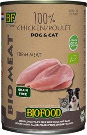 400 gr Biofood organic hond 100% kip blik hondenvoer