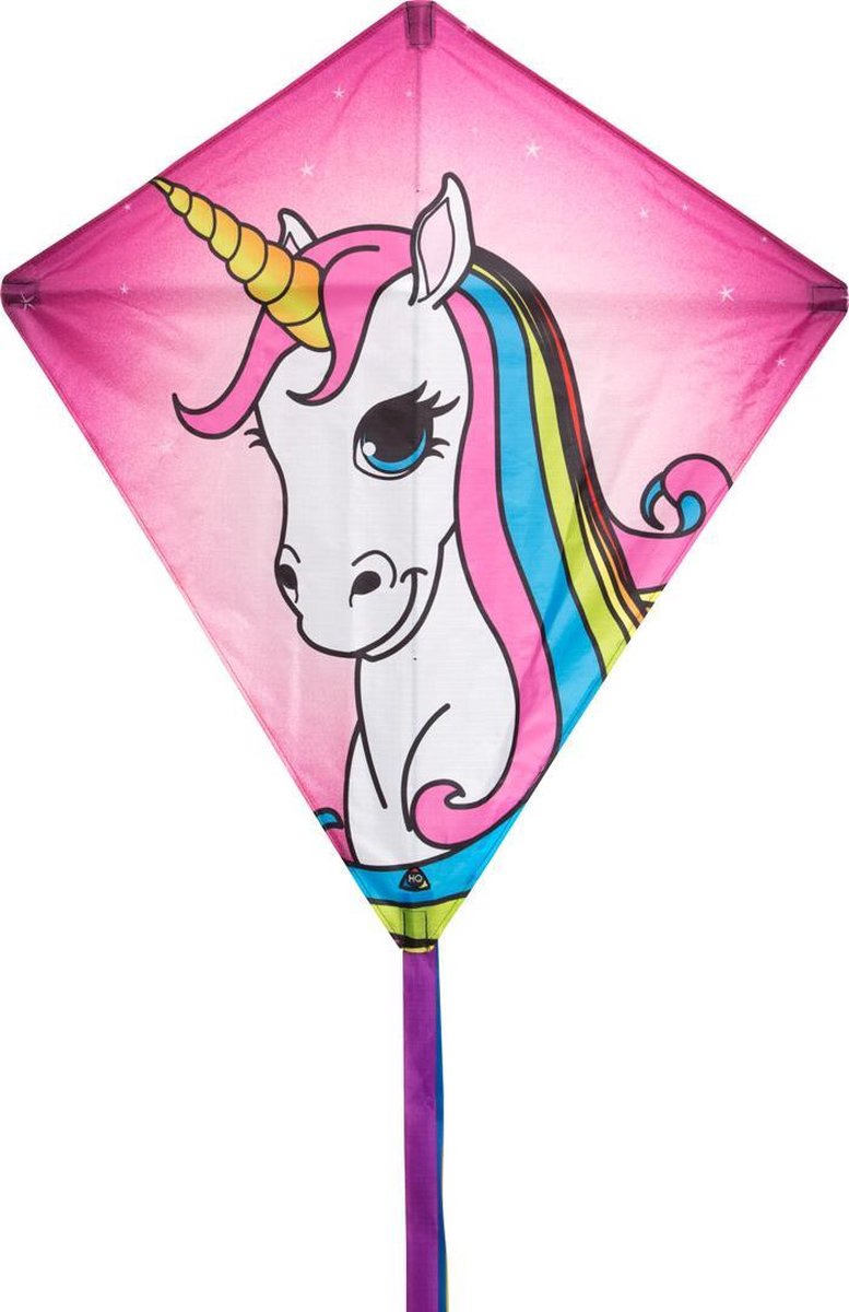 Invento eenlijnskindervlieger Eddy Unicorn 68 cm roze
