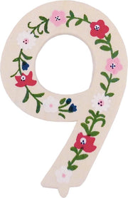 Tib Feestdecoratie "9" Hout 10 Cm Bruin
