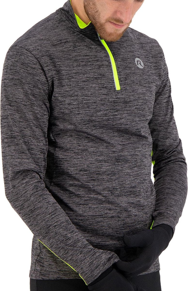Rogelli Sporttrui - Maat XXL  - Mannen - zwart/donker grijs/geel