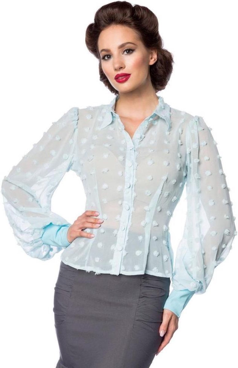 Belsira Blouse -L- Vintage Blauw