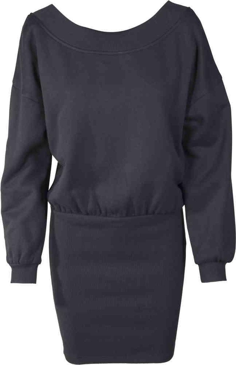 Urban Classics Korte jurk -4XL- Sweat Off Shoulder Zwart