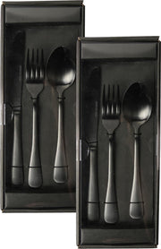 Bestek Set 3-delig mat zwart - set 2 stuks