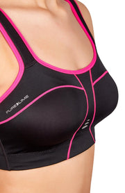 Pure Lime Padded Athletic Sportbeha Zwart/Roze - maat 70C