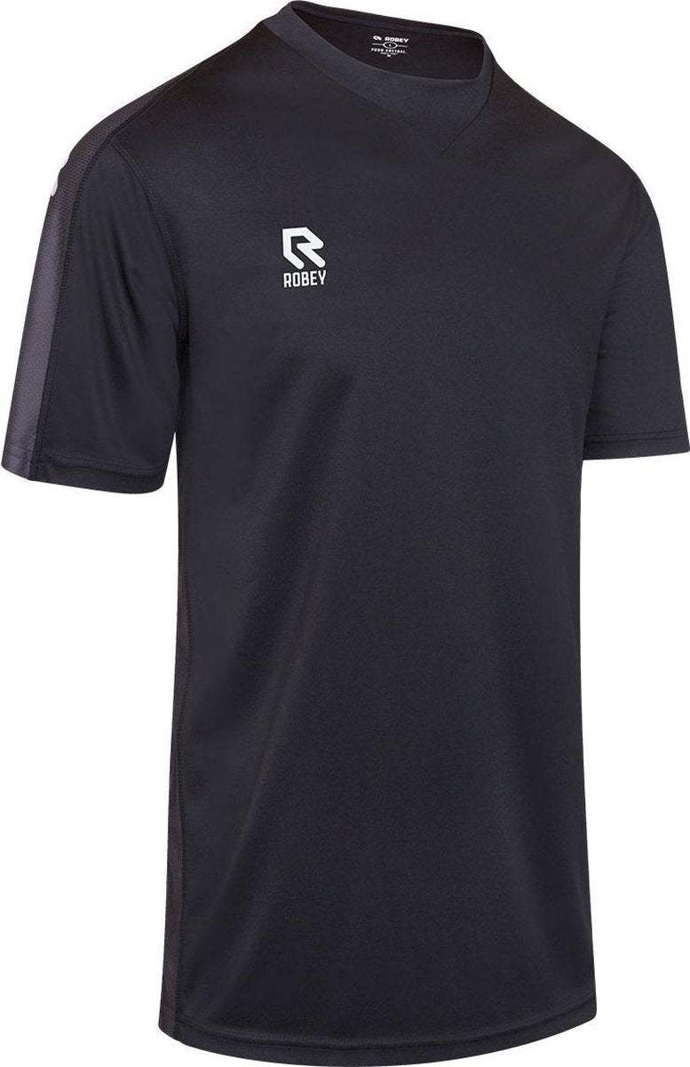 Robey Performance Shirt voetbalshirt kinderen korte mouwen (maat 140) - Black/Grey