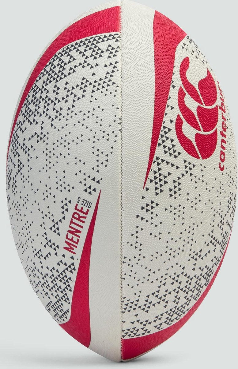 Canterbury Rugbybal Mentre Katoen/rubber Rood/wit Maat 4
