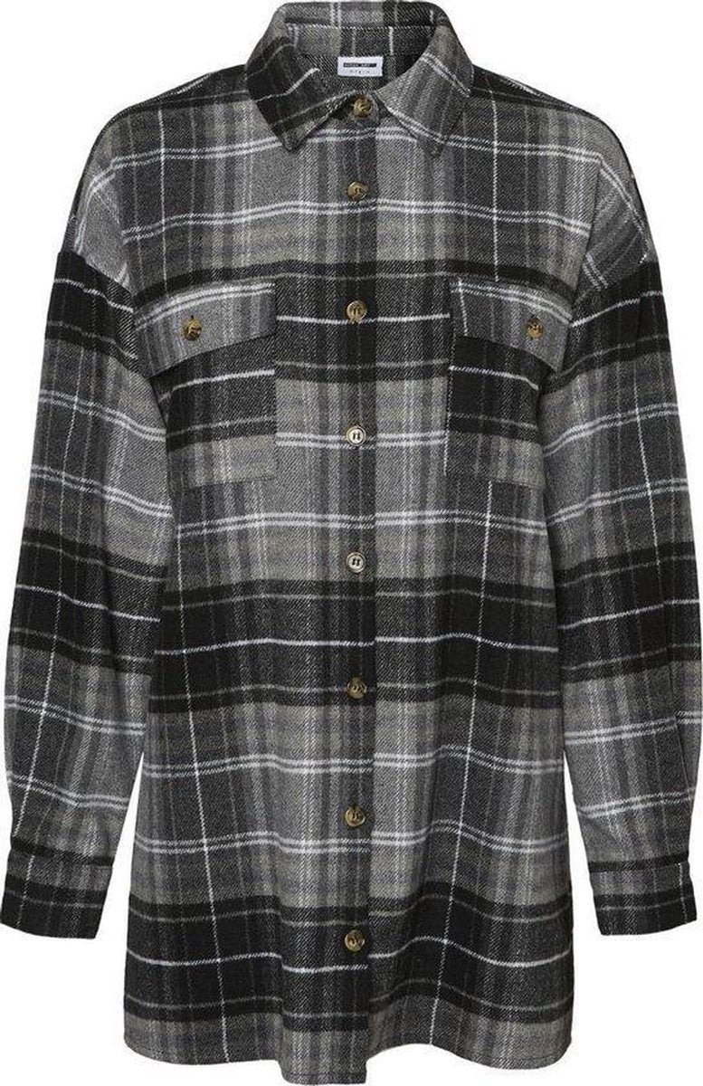 Noisy may NMFLANNY L/S LONG SHACKET BG NOOS Dames T-shirt - Maat S