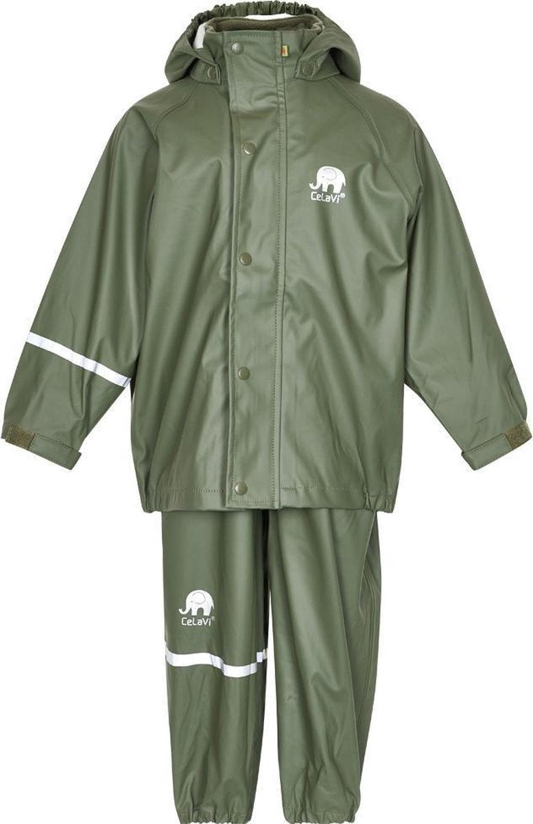 CeLavi Regenpak kinderen - Donker groen - maat 130 (128-134cm)