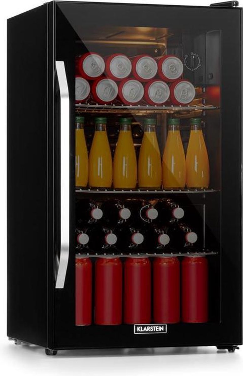 Klarstein Beersafe XXL Onyx koelkast LED 3 metalen rekken 