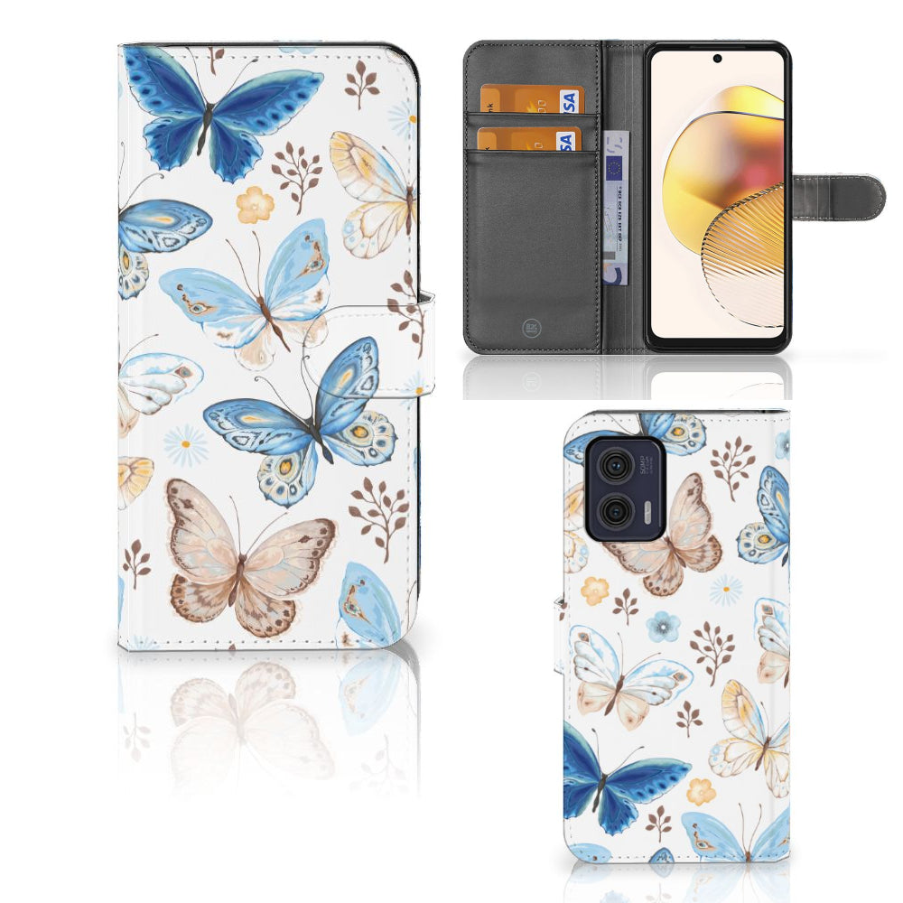Telefoonhoesje | Met pasjeshouder | voor Motorola Moto G73 Vlinder