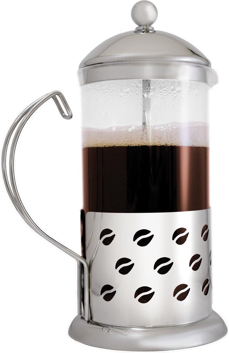 ComfortTrends Koffiezetapparaat Koffiemaker Zilverkleurig - Patroon koffieboontjes