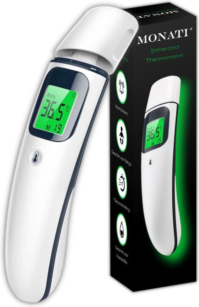 Monati 3 in 1 Infrarood Koortsthermometer - Nauwkeurige Meting van Lichaam