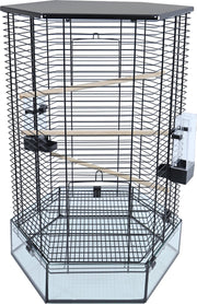 Interzoo Vision Hexo Vogelkooi excl. standaard - Zwart - 42x62