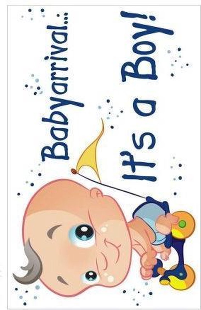 Raamsticker Adhesive Baby arrival a Boy 35x55