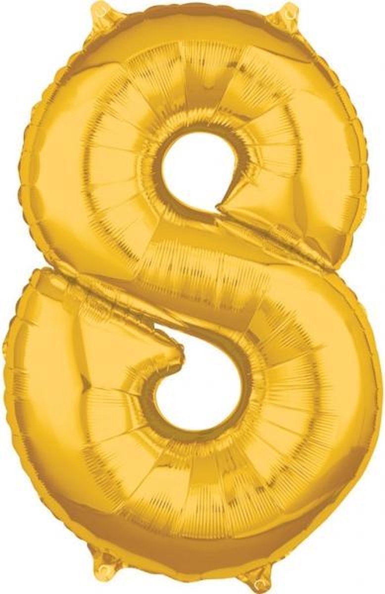 26 Number 8 Gold 26 Inch Foil Balloon P31 packed 45 x 66cm