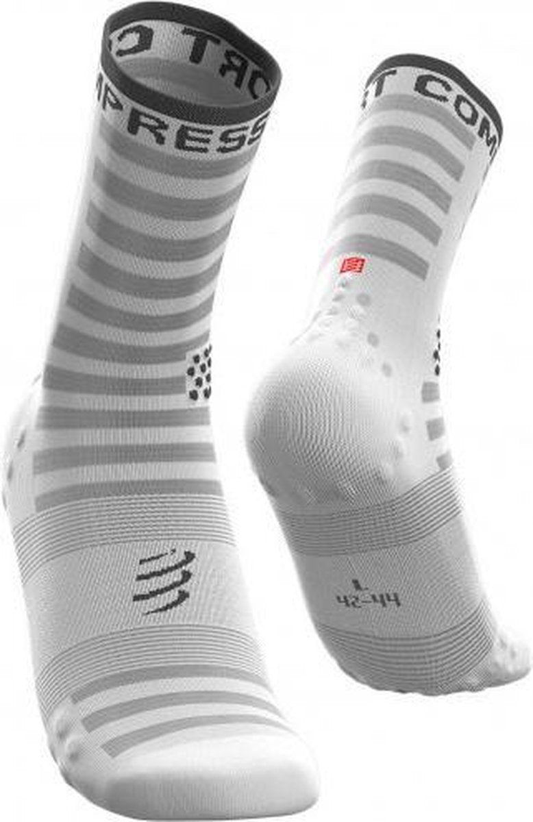 Compressport Racing Socks V3.0 Run High - wit - maat 39-41