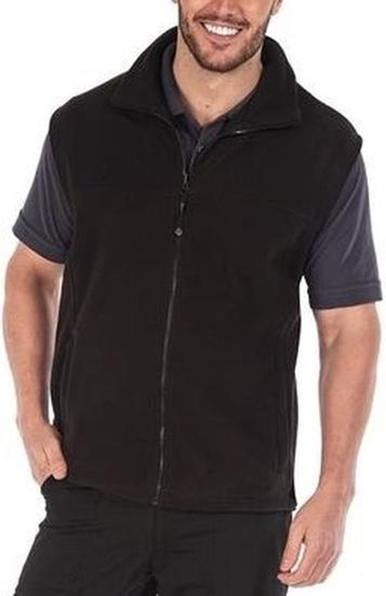 Fleece bodywarmer voor heren S Zwart