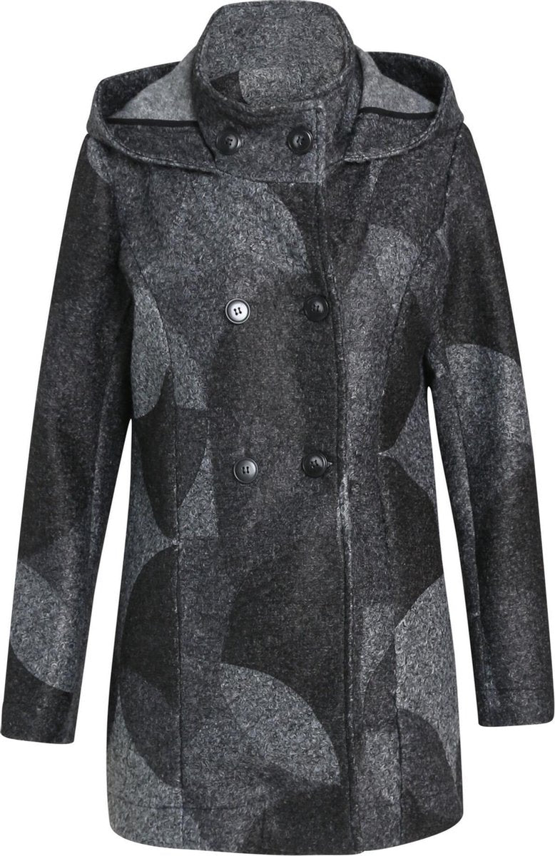 Cassis - Lange jas met textuur - Grijs