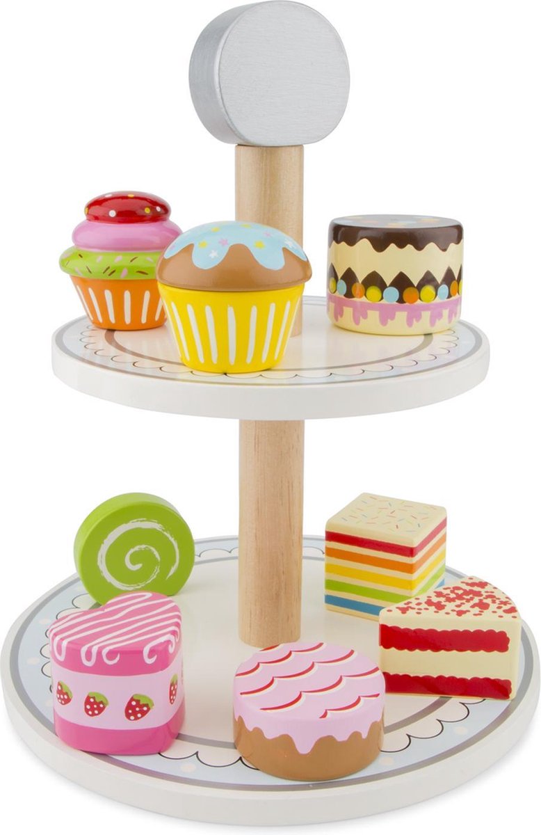 New Classic Toys Houten  Etagère met Cakejes