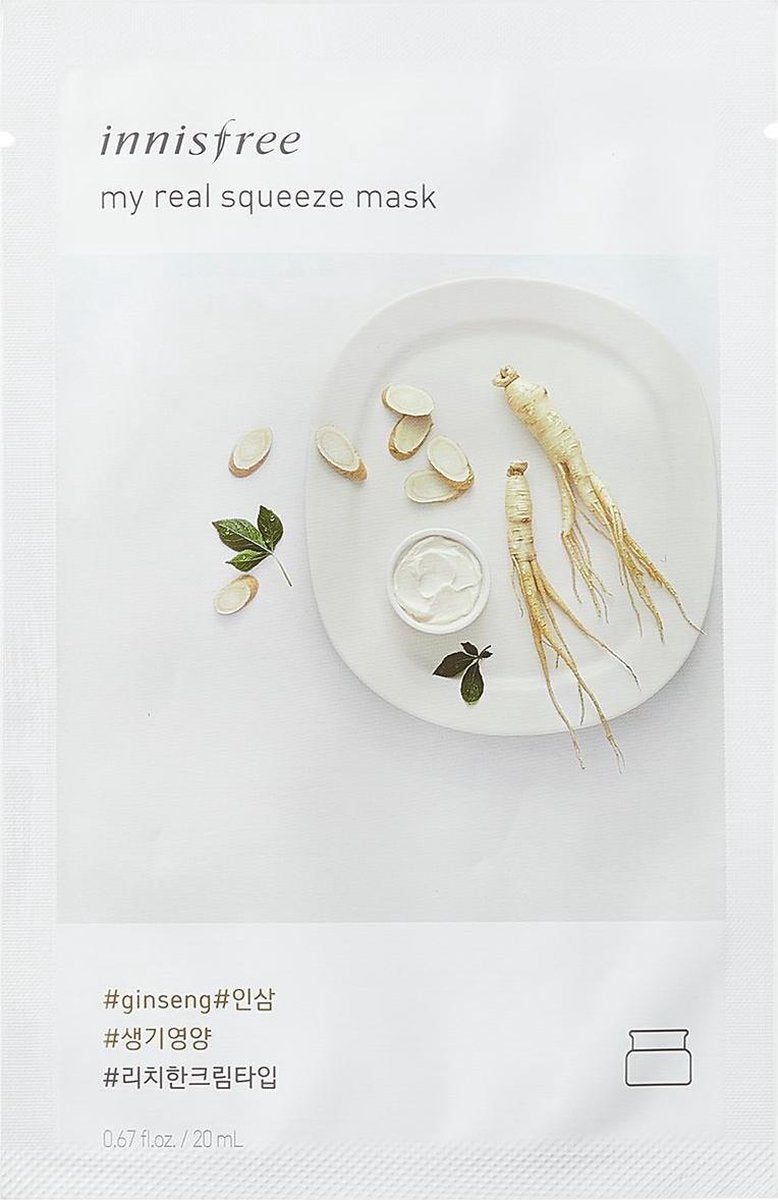 Innisfree My Real Squeeze Mask EX Ginseng 20ml- Korean Skincare
