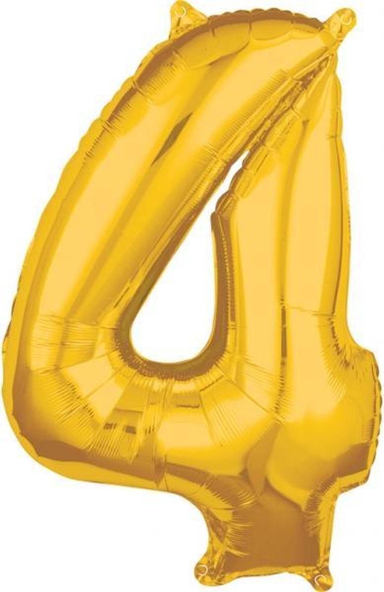 26 Number 4 Gold 26 Inch Foil Balloon P31 packed 45 x 66cm