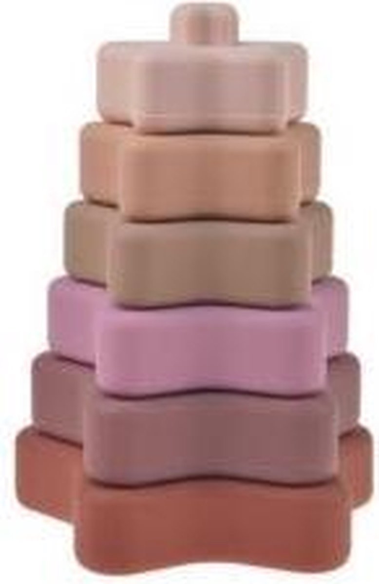 Stacking cups stapeltoren baby- speelgoed stapelsterren multicolours bruin