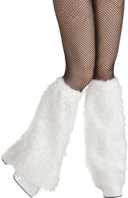 12 stuks: Beenwarmers - Pluche - wit