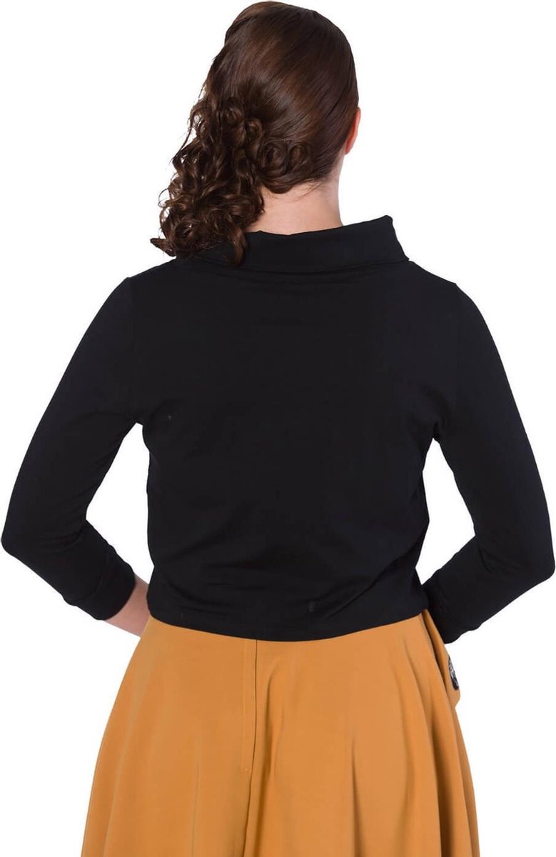 Dancing Days Longsleeve top -S- KATY Zwart