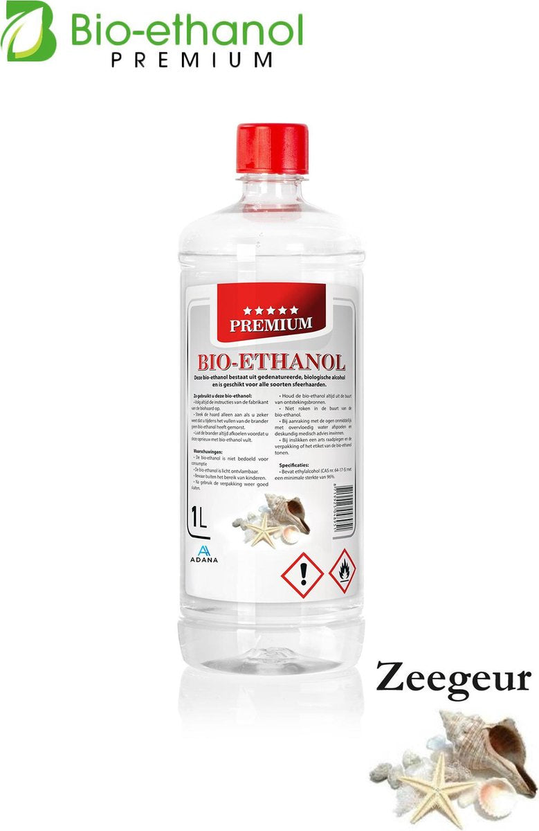 Adana® Bio-Ethanol met  zeegeur-PREMIUM- bioethanol -biobrandstof - 1 liter