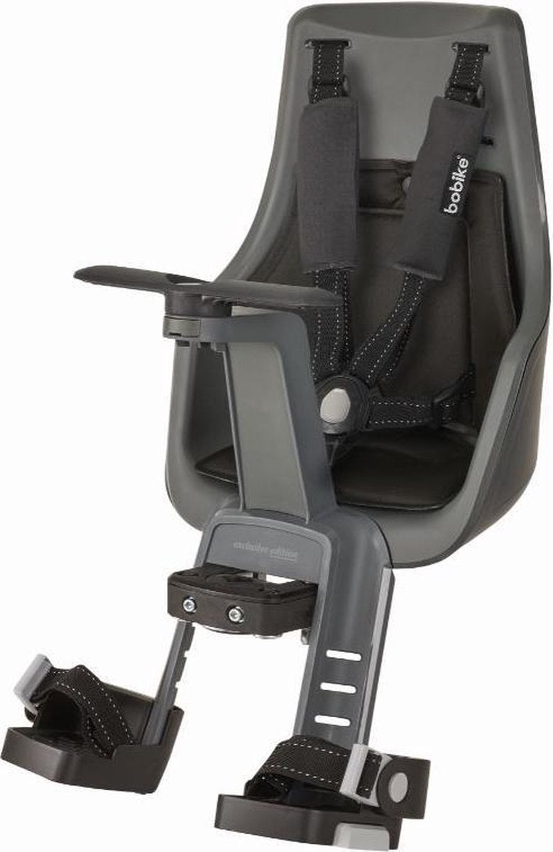 Bobike Exclusive Mini Plus Fietsstoeltje - Stuurbevestiging - Urban Grey