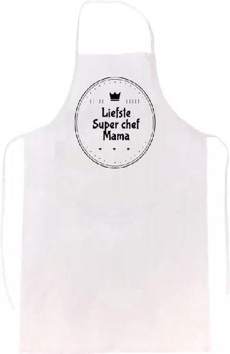 Liefste super chef mama keukenschort |verassing - feestdag - verjaardag - geschenk - gift - kado - cadeau - barbeque - barbecue - chefkok - keuken - schort - eten - bbq - vlees - familie