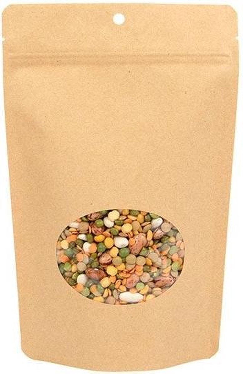 Eco Stazakken Kraft / Bioplastic  312 gram 149x89x232mm - 100 st