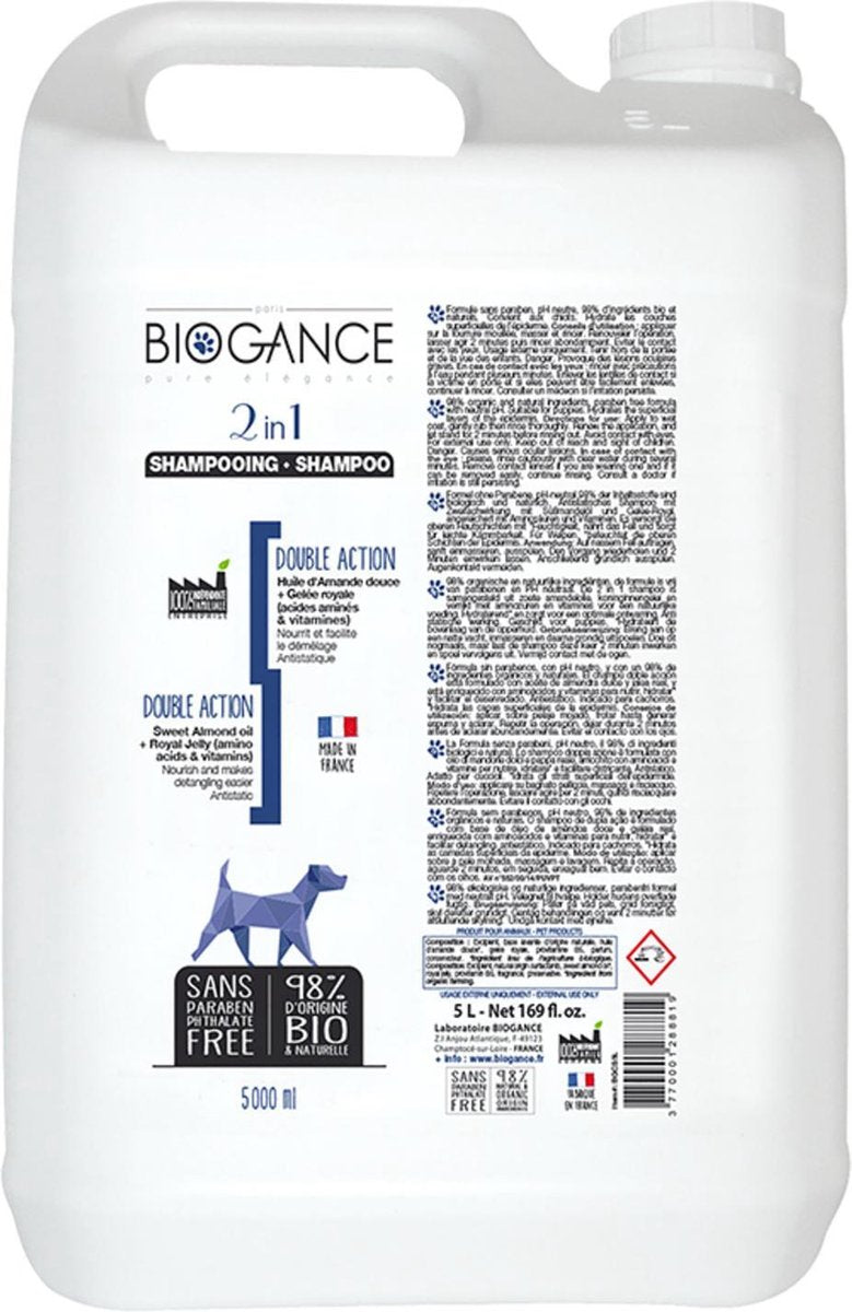 Biogance hond shampoo dubbele werking 5l