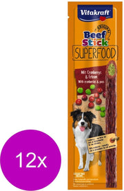 Vitakraft Beef Stick Superfood 25 g - Hondensnacks - 12 x Rund&Erwt&Cranberry