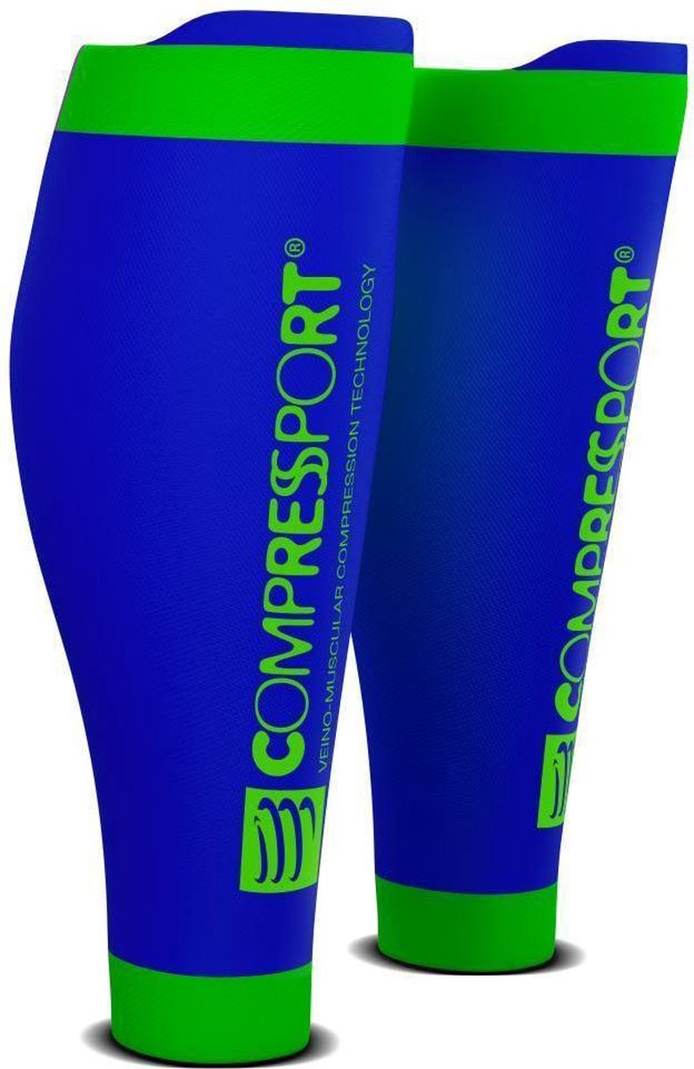 Compressport Calf R2 v2 - blauw - maat T1