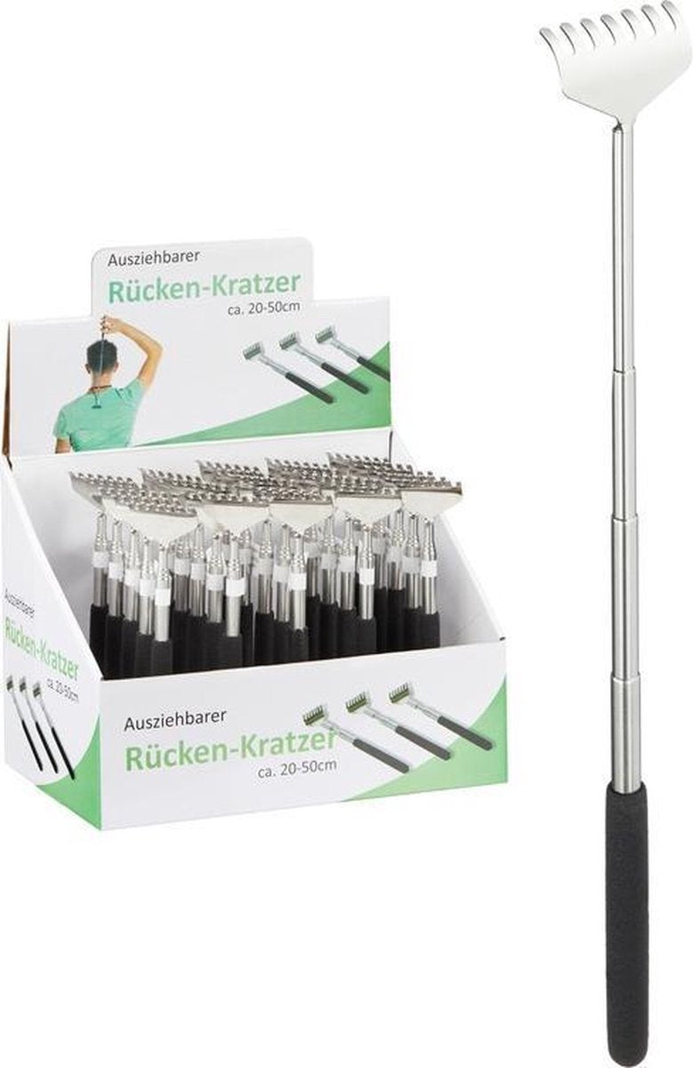 Zilverkleurige uitschuifbare rugkrabber
