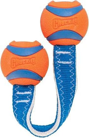 Chuckit - Duo  Hondenspeeltje - 2 Ballen aan lint - Apporteren