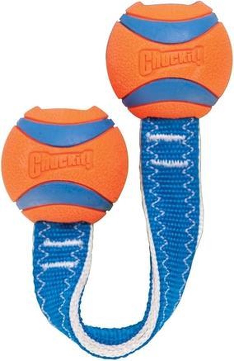 Chuckit - Duo  Hondenspeeltje - 2 Ballen aan lint - Apporteren