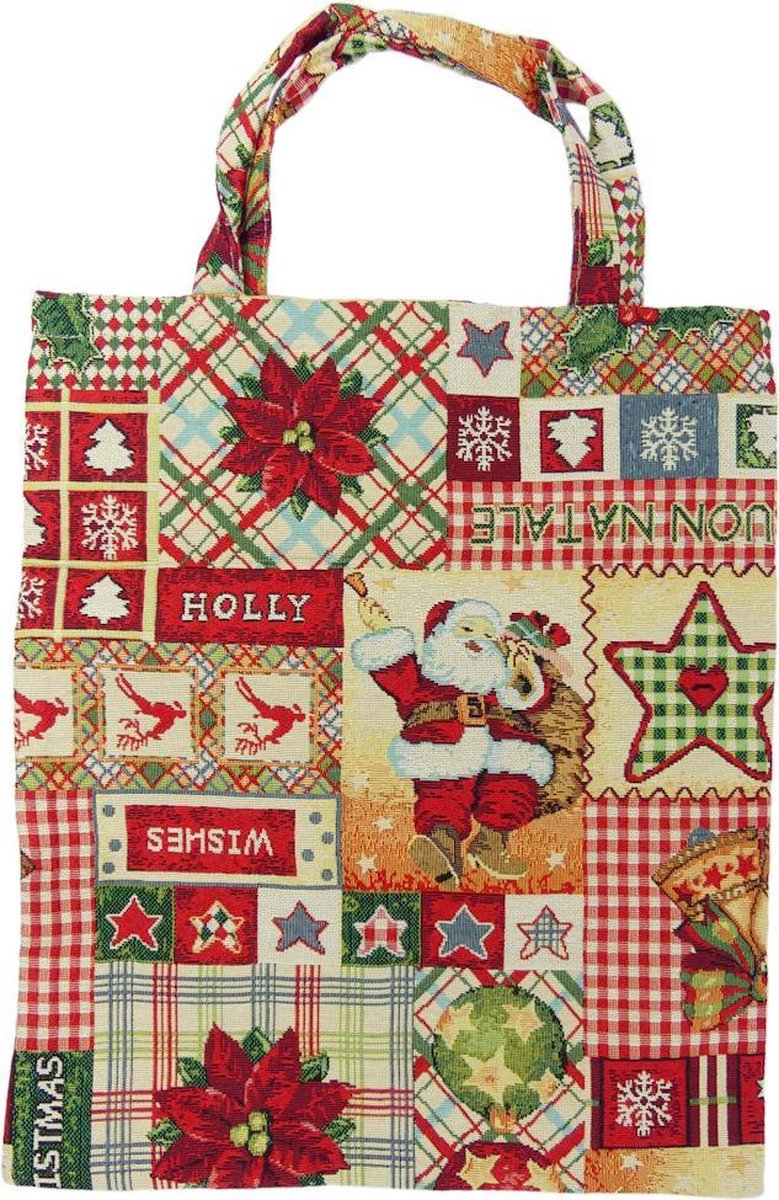 Gobelin - Boodschappentas - Kerst - Rood