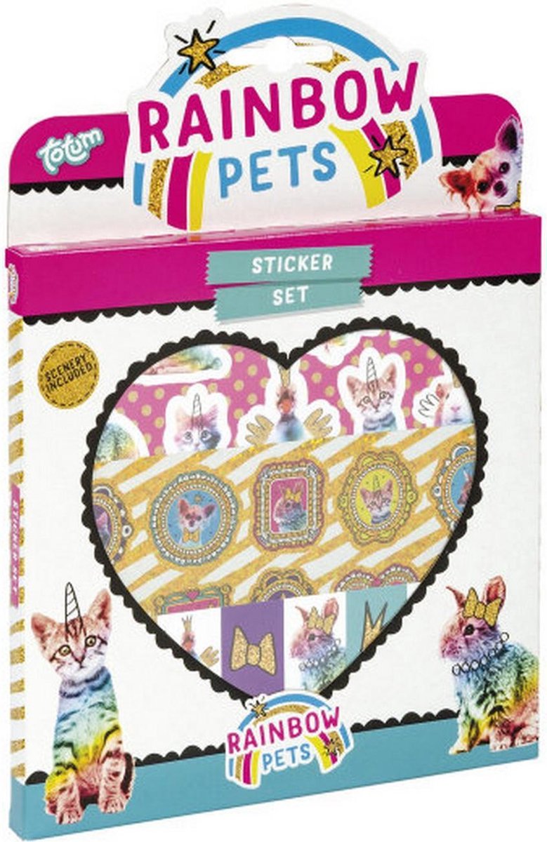 Totum Stickervellen Rainbow Pets Junior Papier 3 Stuks