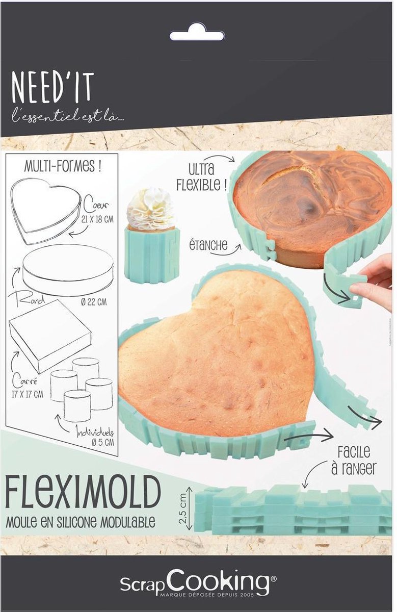 Scrapcooking - Need'it - Modulaire Siliconen Bakvorm - 18.5 x 5 cm