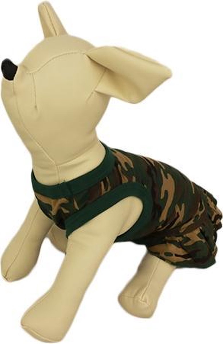Camouflage jurkje groen voor de hond - XS ( rug lengte 20 cm