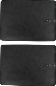Gusta - Placemat PU leder set 2-delig zwart