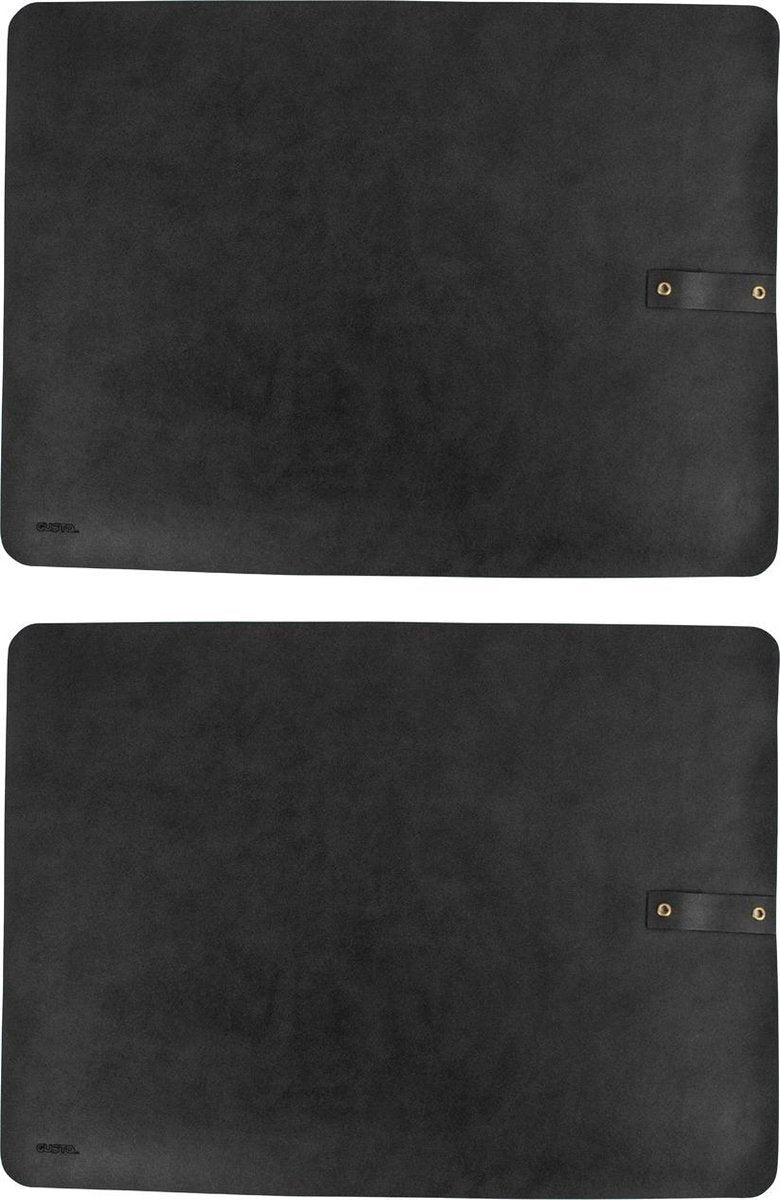 Gusta - Placemat PU leder set 2-delig zwart
