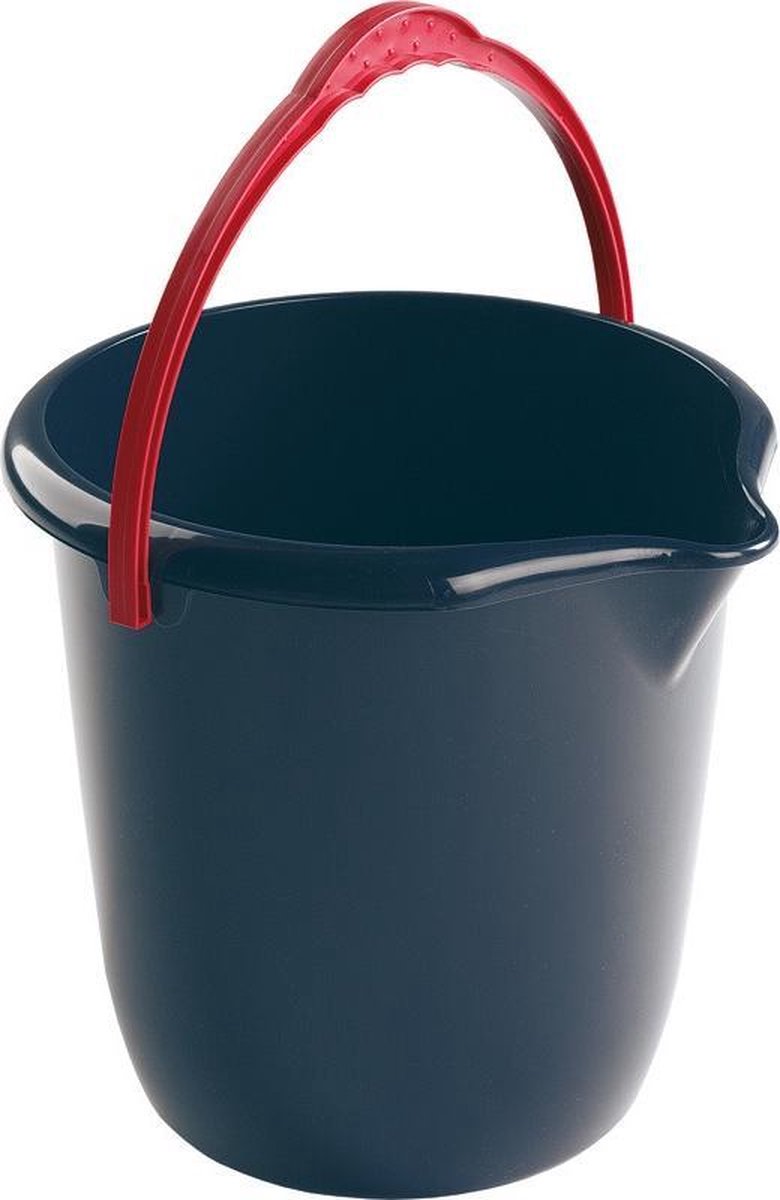 1x Donkerblauwe schoonmaakemmers/huishoudemmers 10 liter 28 cm