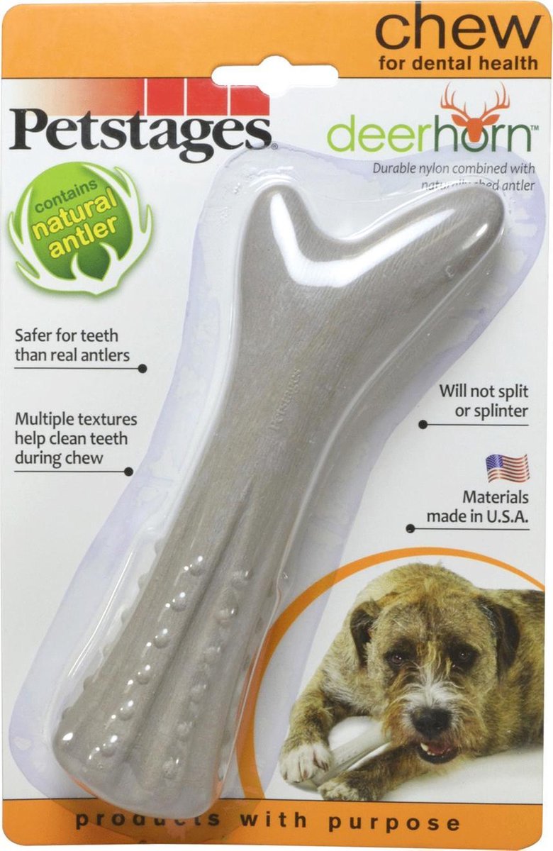 Petstages deerhorn gewei - Hondenspeelgoed - M - 6 x 3