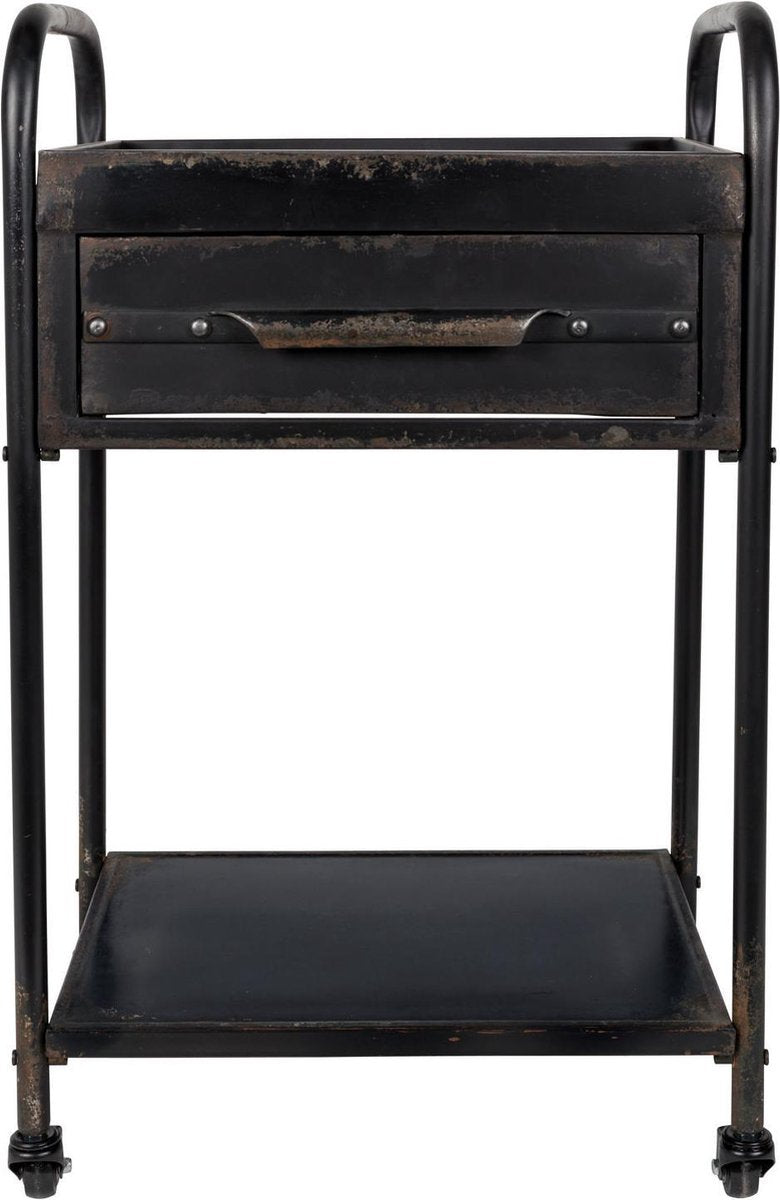 Nancy's Jacinto City Trolley - Industrieel - Zwart - IJzer - 32 cm x 38 cm x 11