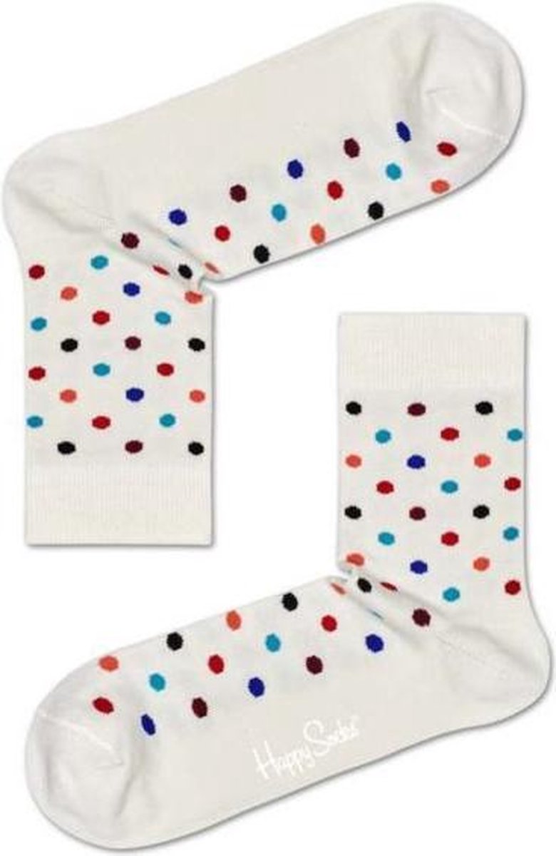Happy Socks Dot Half Crew Socks OffWhite