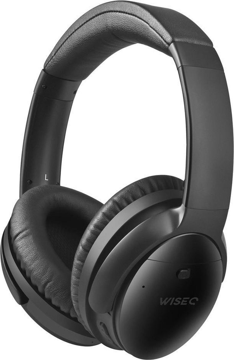 WISEQ - Draadloze Over Ear Koptelefoon met Actieve Noise Cancelling | 15 uur muziek - Zwart